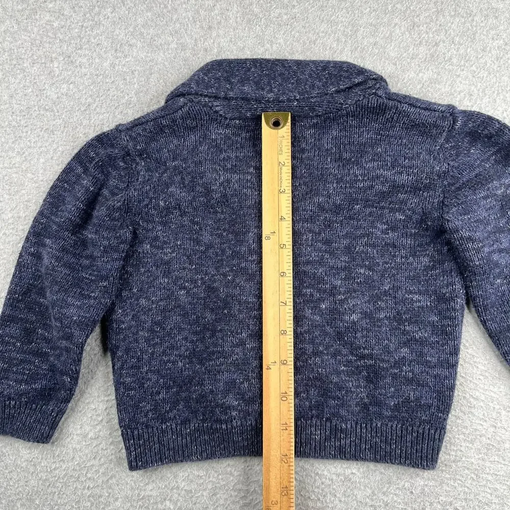 Baby B'gosh Knit Sweater Baby Size 24 Months Button Up Navy Blue Heather